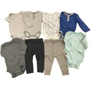 Cloud Island Onesies & Pants Blue Gray White Boy Infant/Newborn Size 0-3 Months